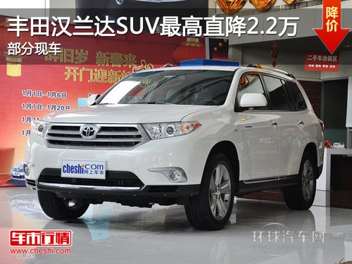 豐田漢蘭達SUVZ高直降2.2萬 部分現(xiàn)車