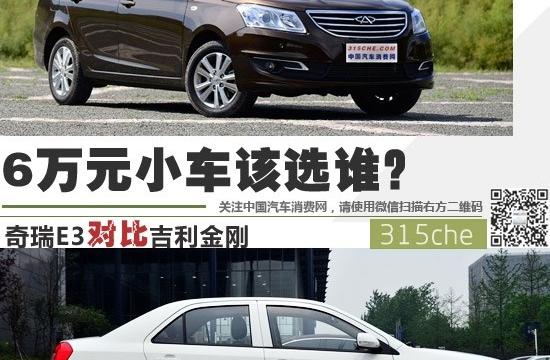 6萬元小車該選誰？奇瑞E3對比吉利金剛